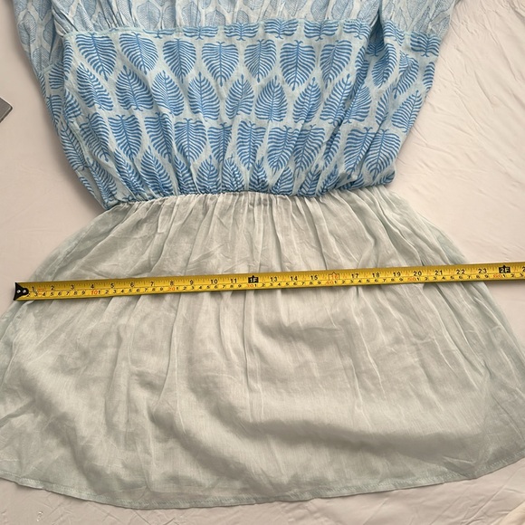 Debbie Katz Sana blue and white boho resort wear mini dress - Picture 13 of 15